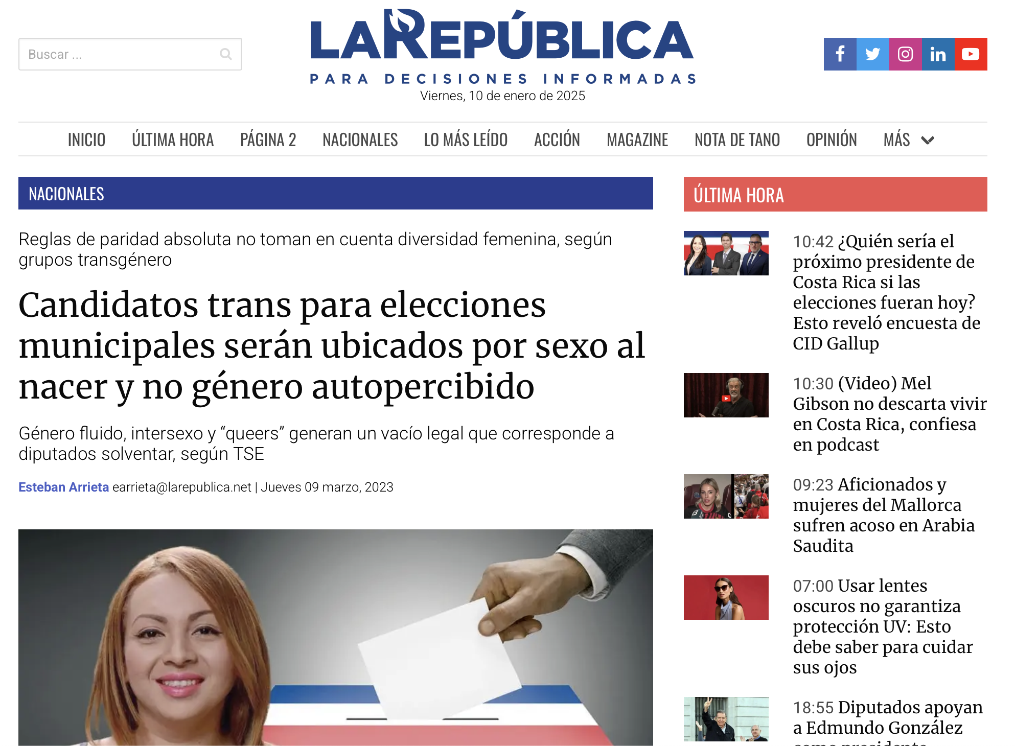 Ballots will list candidates by their sex at birth, not gender identity.
