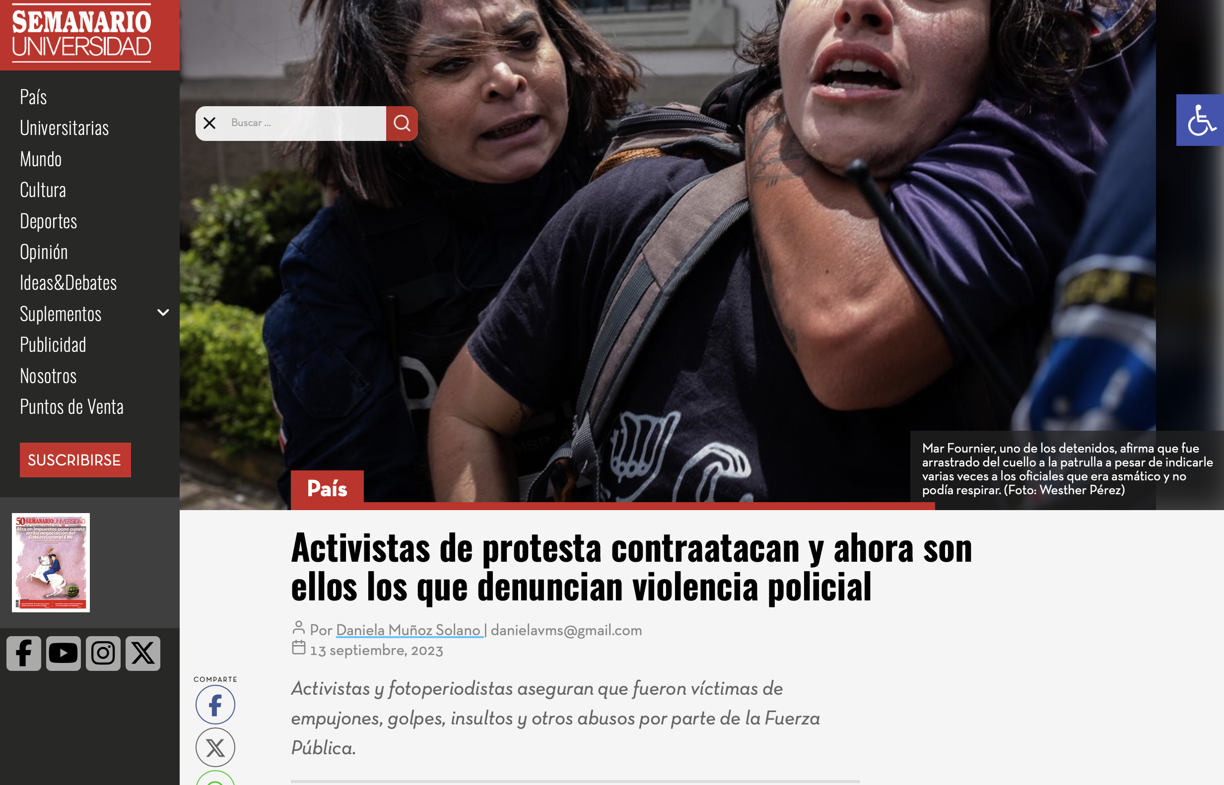 Police abuse activists at demonstration.