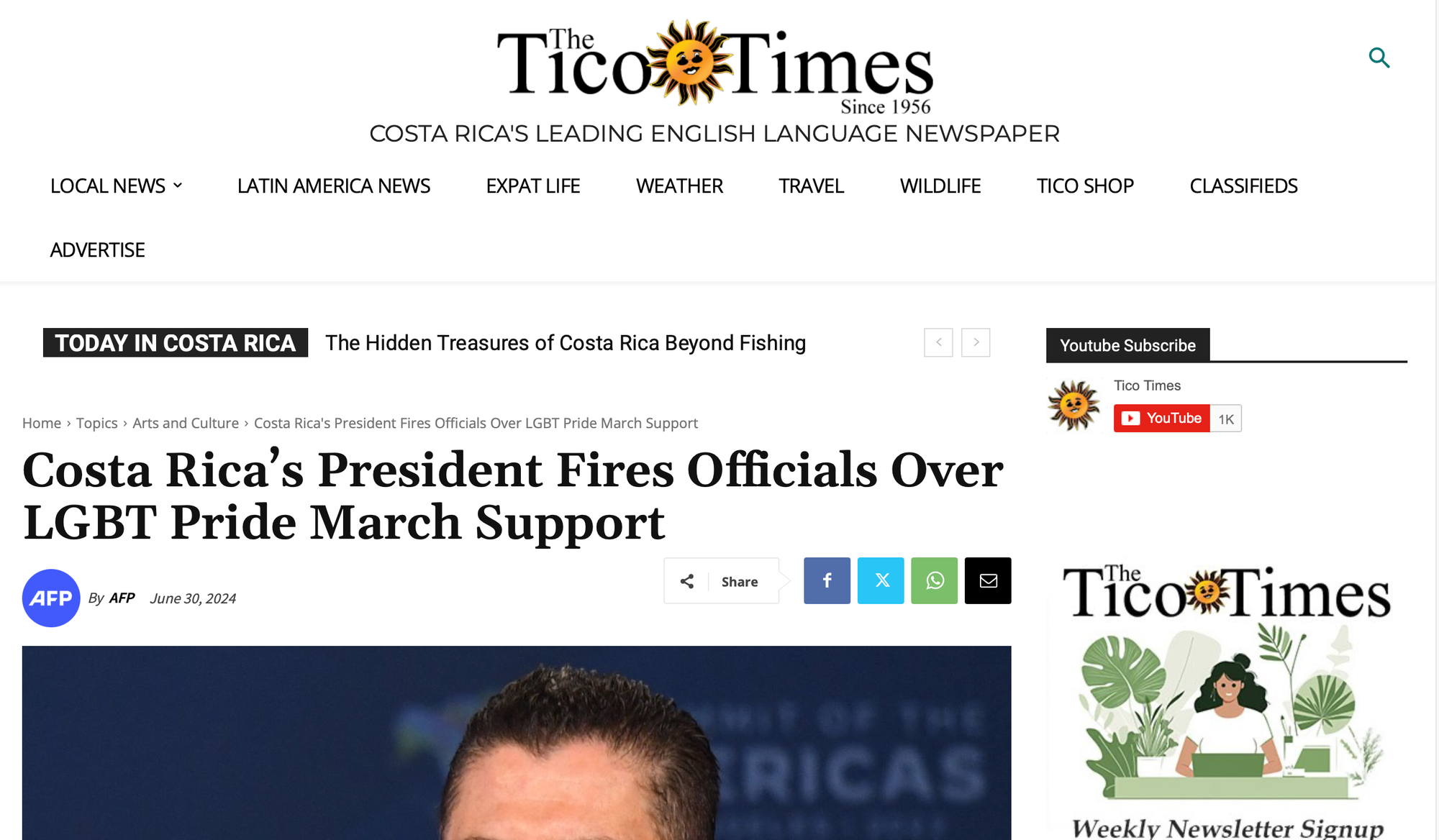 President Fires Officials Over LGBT Pride March Support.