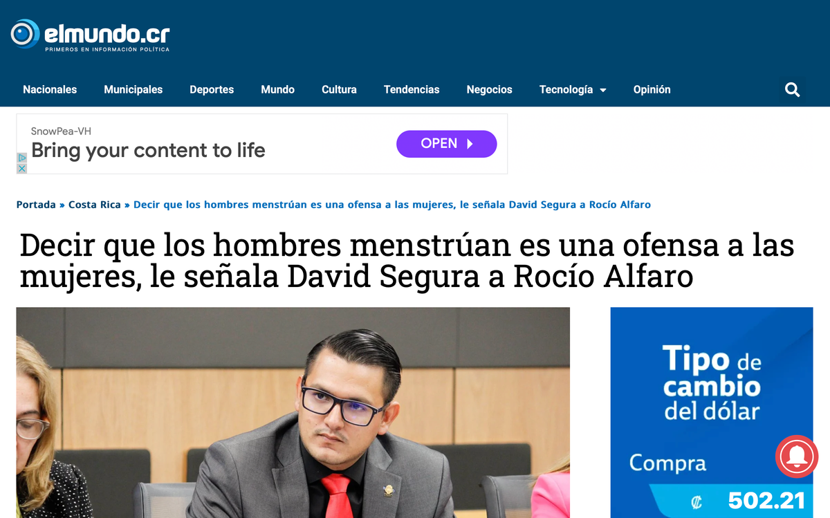 Legislator declares saying that some men menstruate is disrespectful to real women.