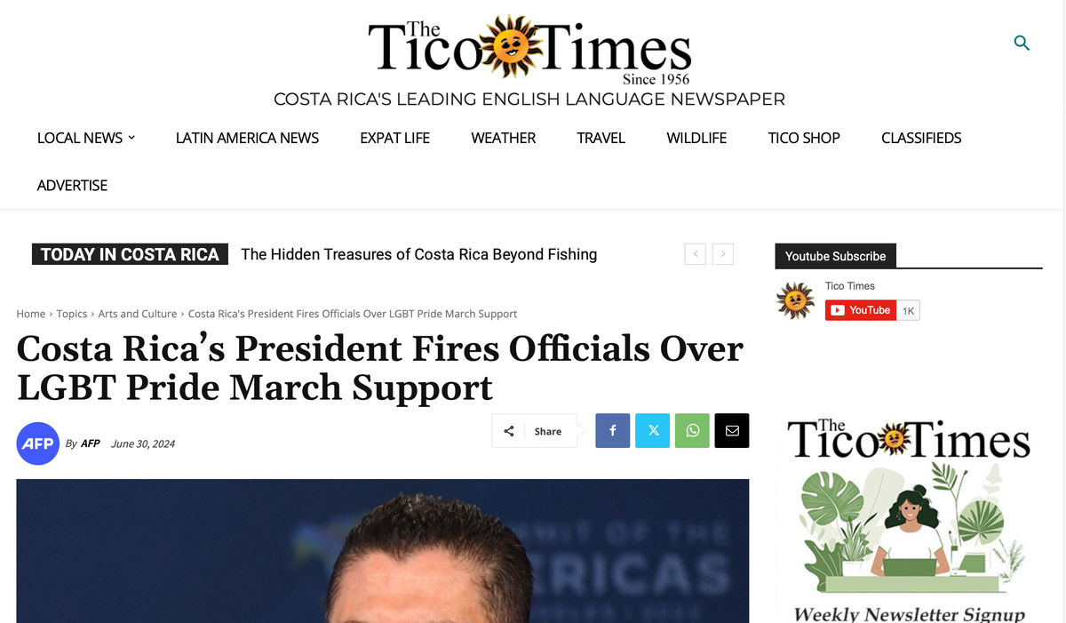 President Fires Officials Over LGBT Pride March Support.