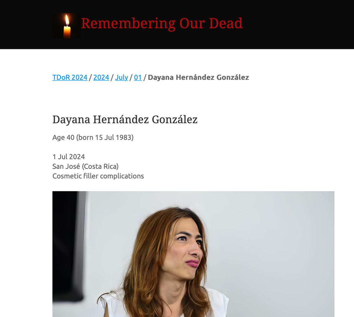 Dayana Hernandez dies, age 40.
