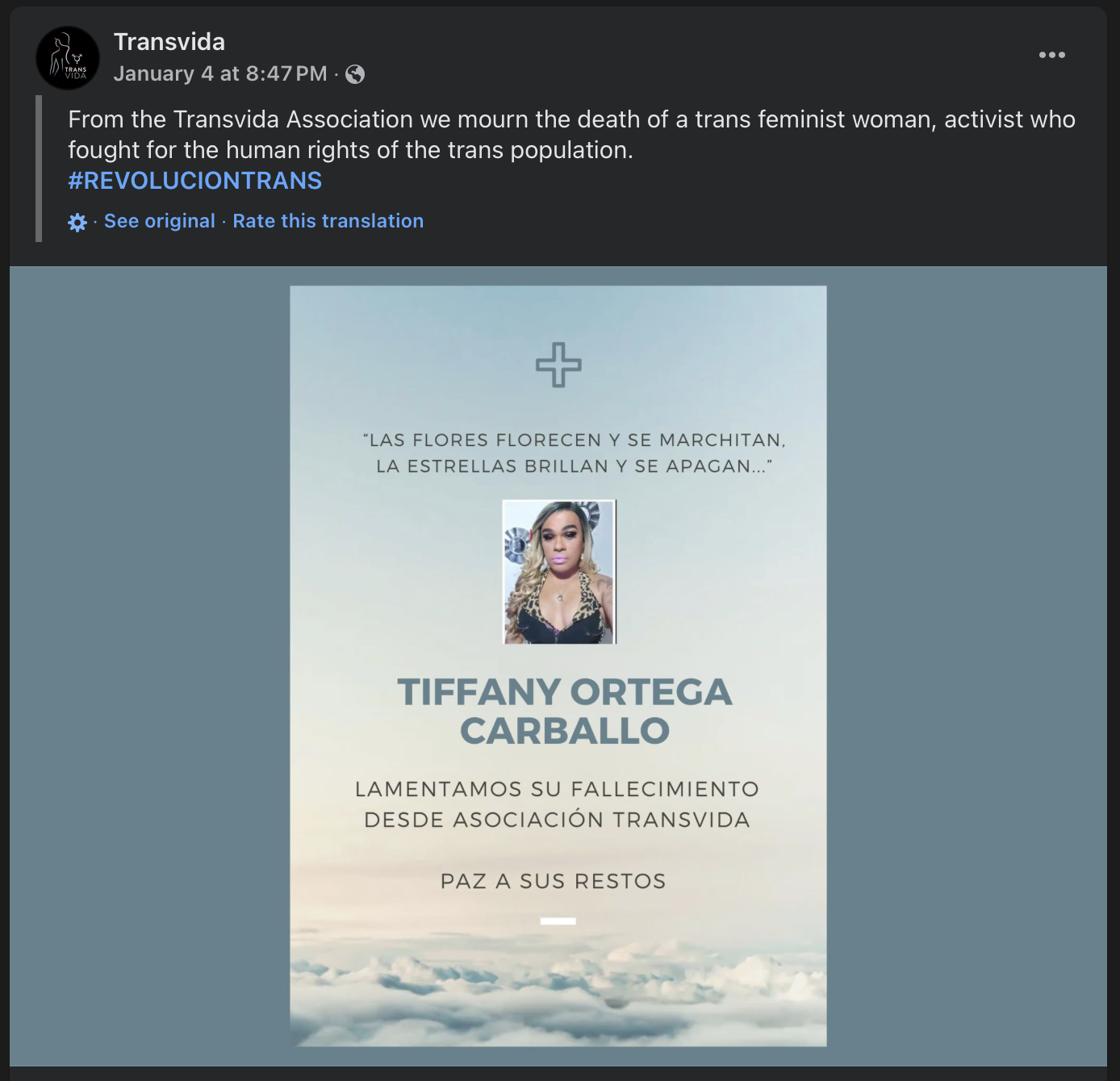 Tiffany Ortega Carballo dies, age 42.