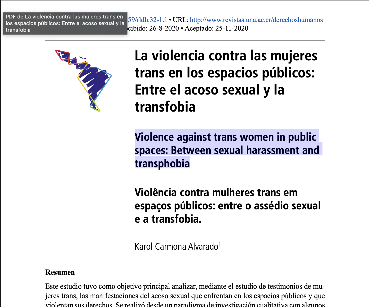 Violence against trans women in public spaces: Between sexual harassment and transphobia.
