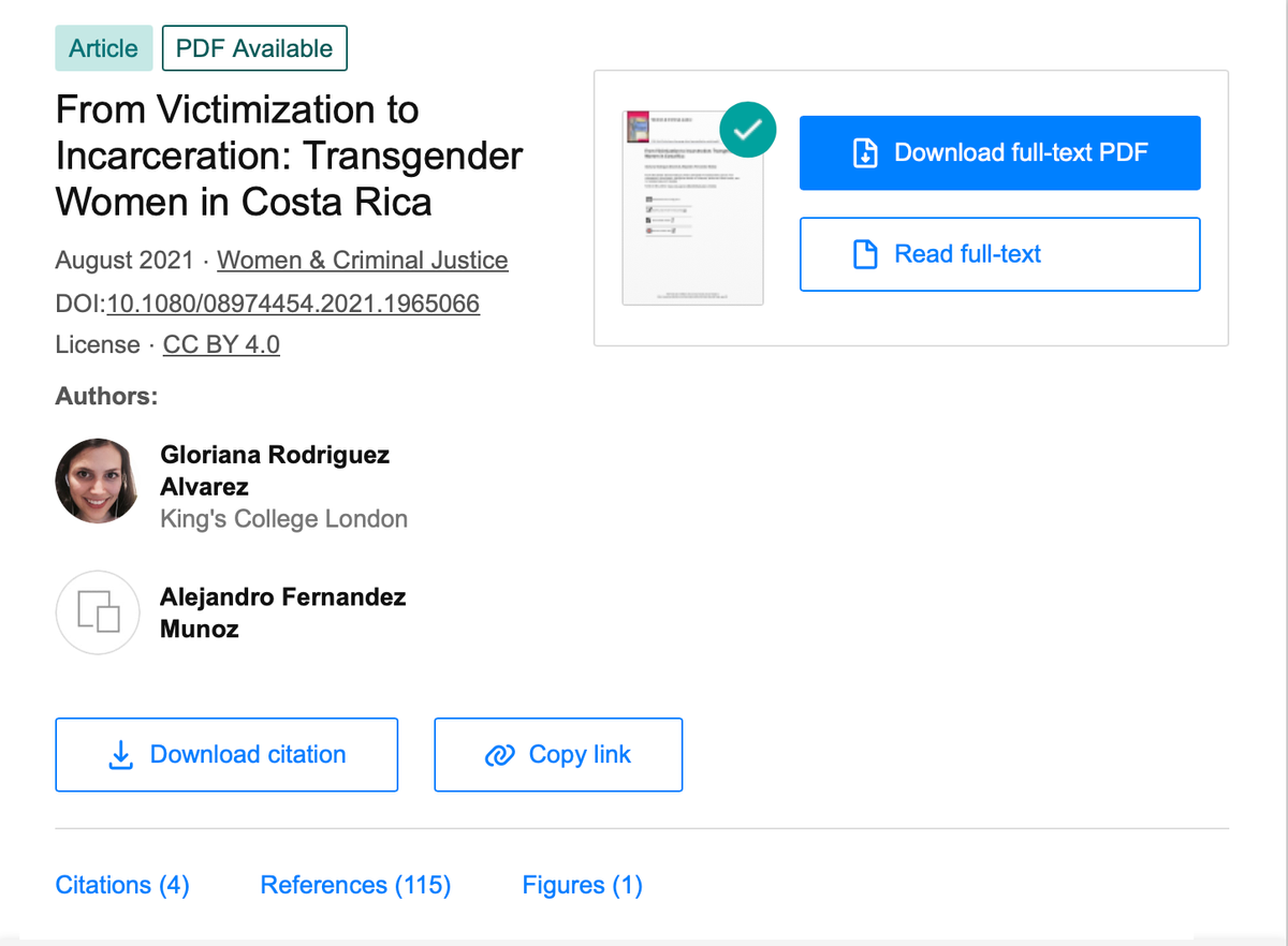 From Victimization to Incarceration: Transgender Women in Costa Rica.