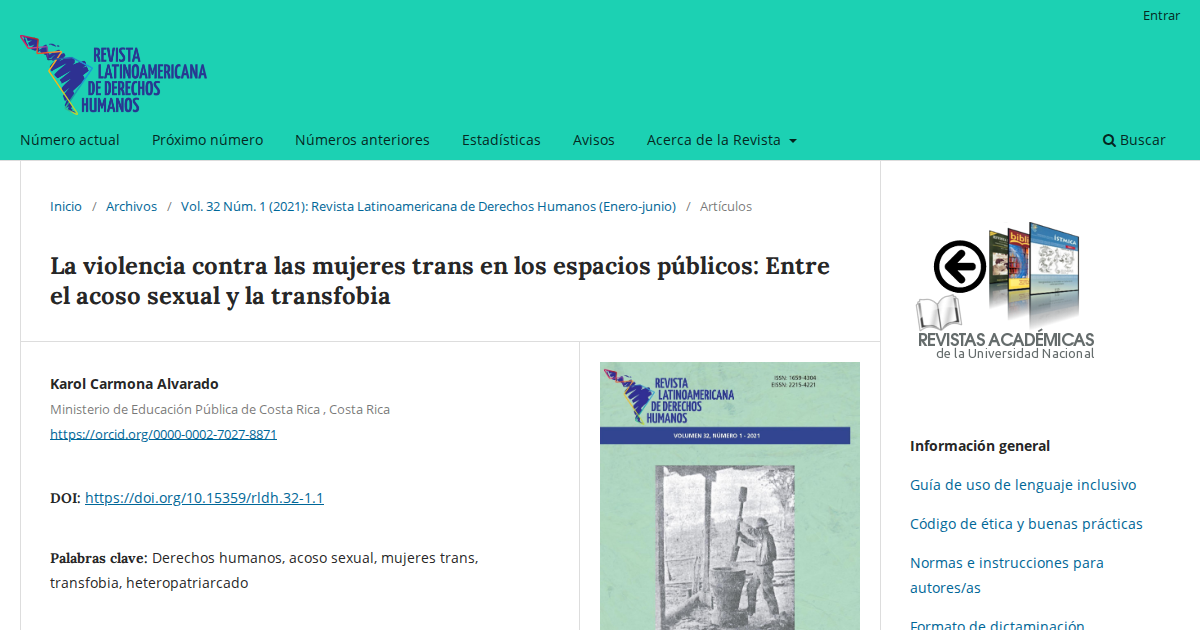 Violence against trans women in public spaces: Between sexual harassment and transphobia.
