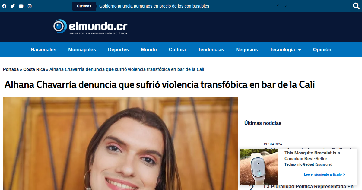 Transwoman attacked at a restaurant in San José.