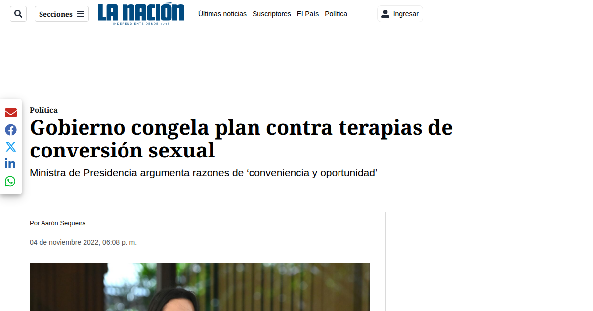 Government freezes plan against conversion therapy.
