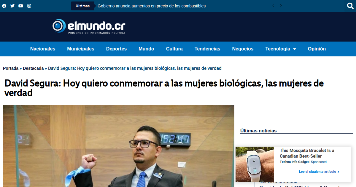 Legislator commemorates biological women, “real women”, on International Women’s Day.