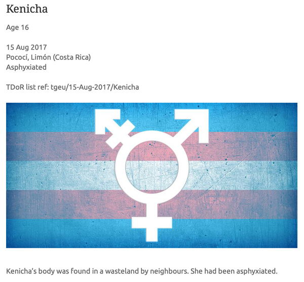 Murder of Kenisha, age 16.