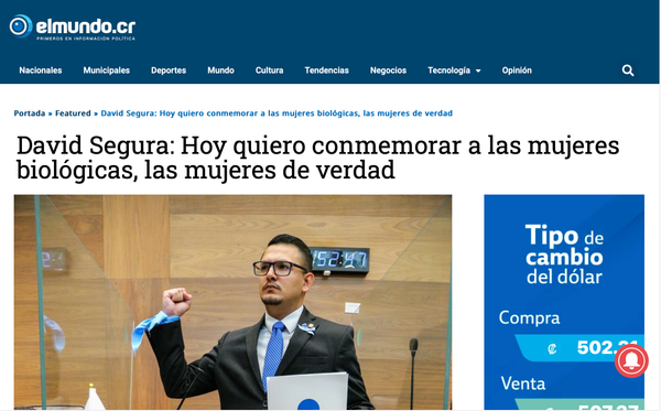 Legislator commemorates biological women, “real women”, on International Women’s Day.