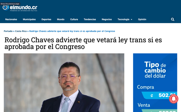 President declares he will veto trans rights law.