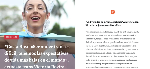 Interview with trans activist Victoria Rovira.