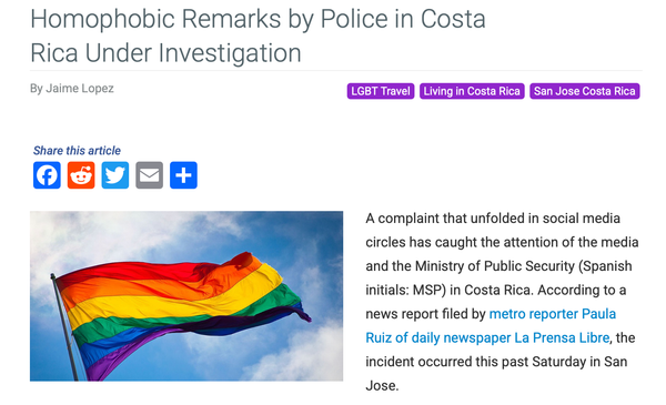Homophobic remarks by police officer.