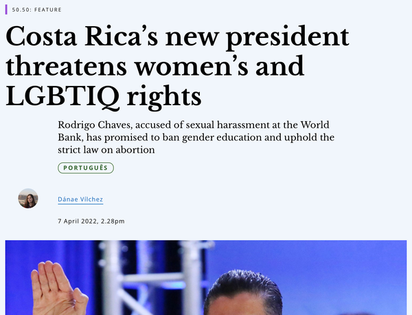 Comment on Costa Rica’s current president, by OpenDemocracy.