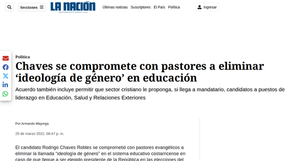 President committed with pastors to eliminate “gender ideology” when he was a candidate.