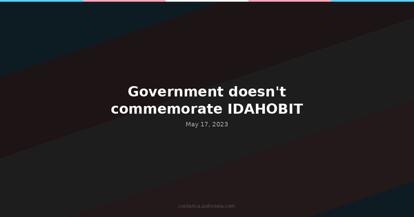 Government doesn’t commemorate IDAHOBIT.