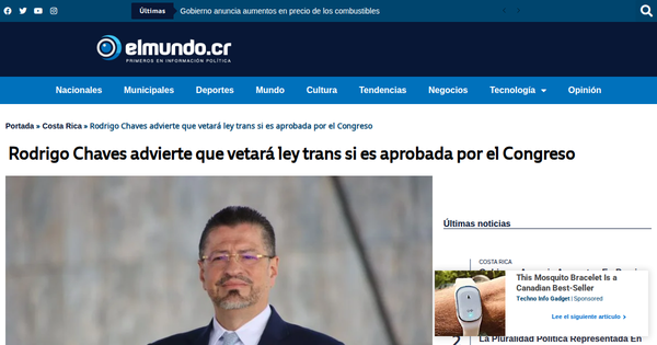 President declares he will veto trans rights law.