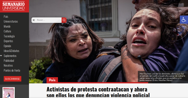 Police abuse activists at demonstration.