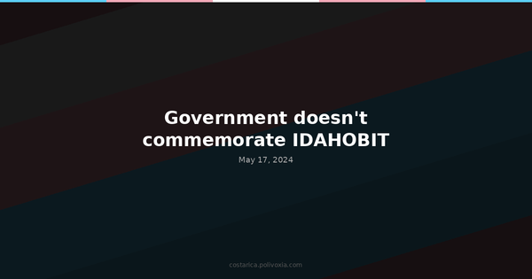 Government doesn’t commemorate IDAHOBIT.