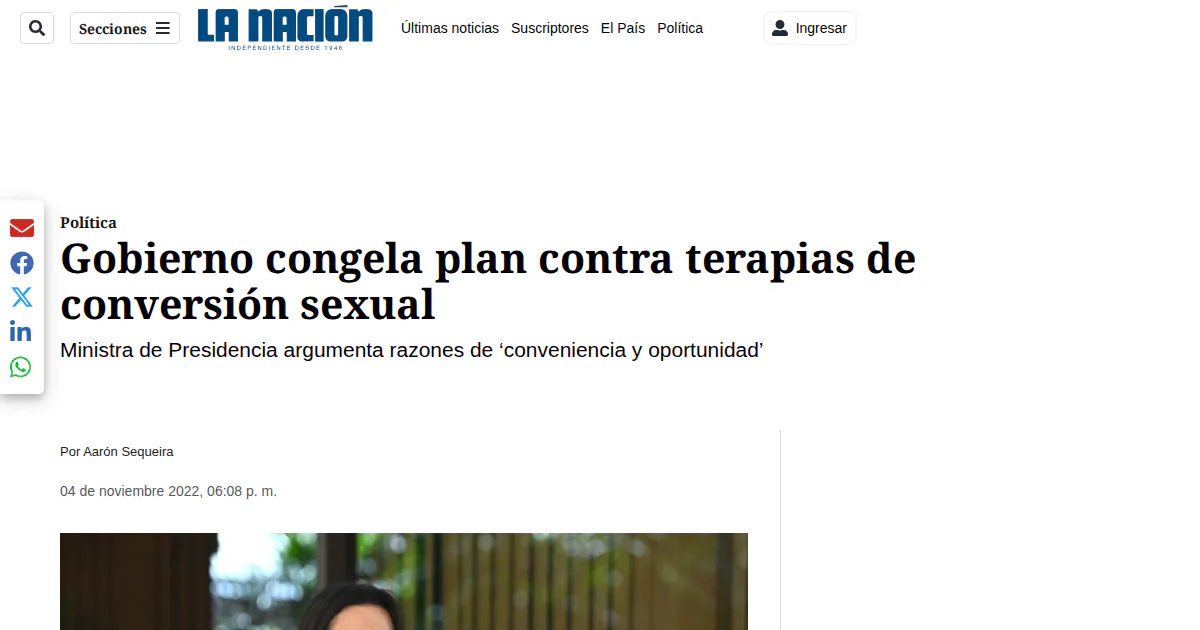 Government freezes plan against conversion therapy.
