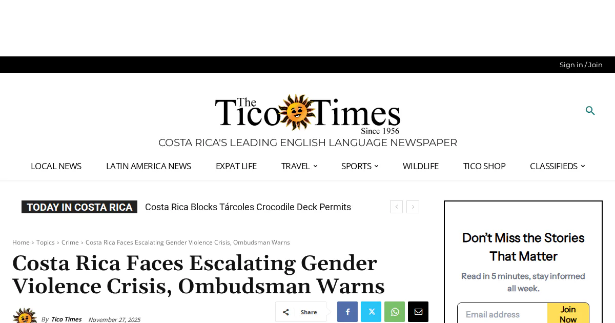 Ombudsman warns of escalating gender violence crisis.