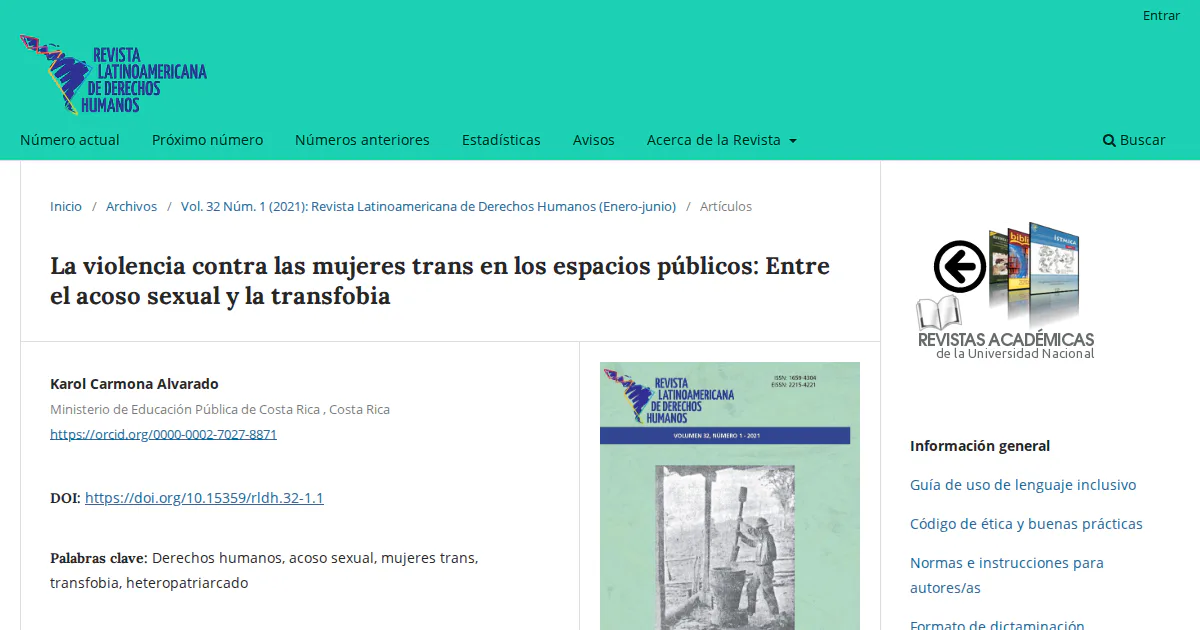 Violence against trans women in public spaces: Between sexual harassment and transphobia.
